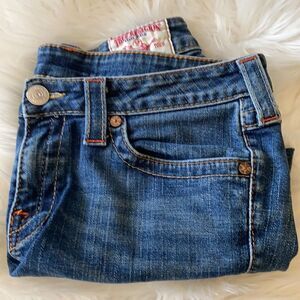 True Religion Joey Man Made Denim Cutoff Shorts